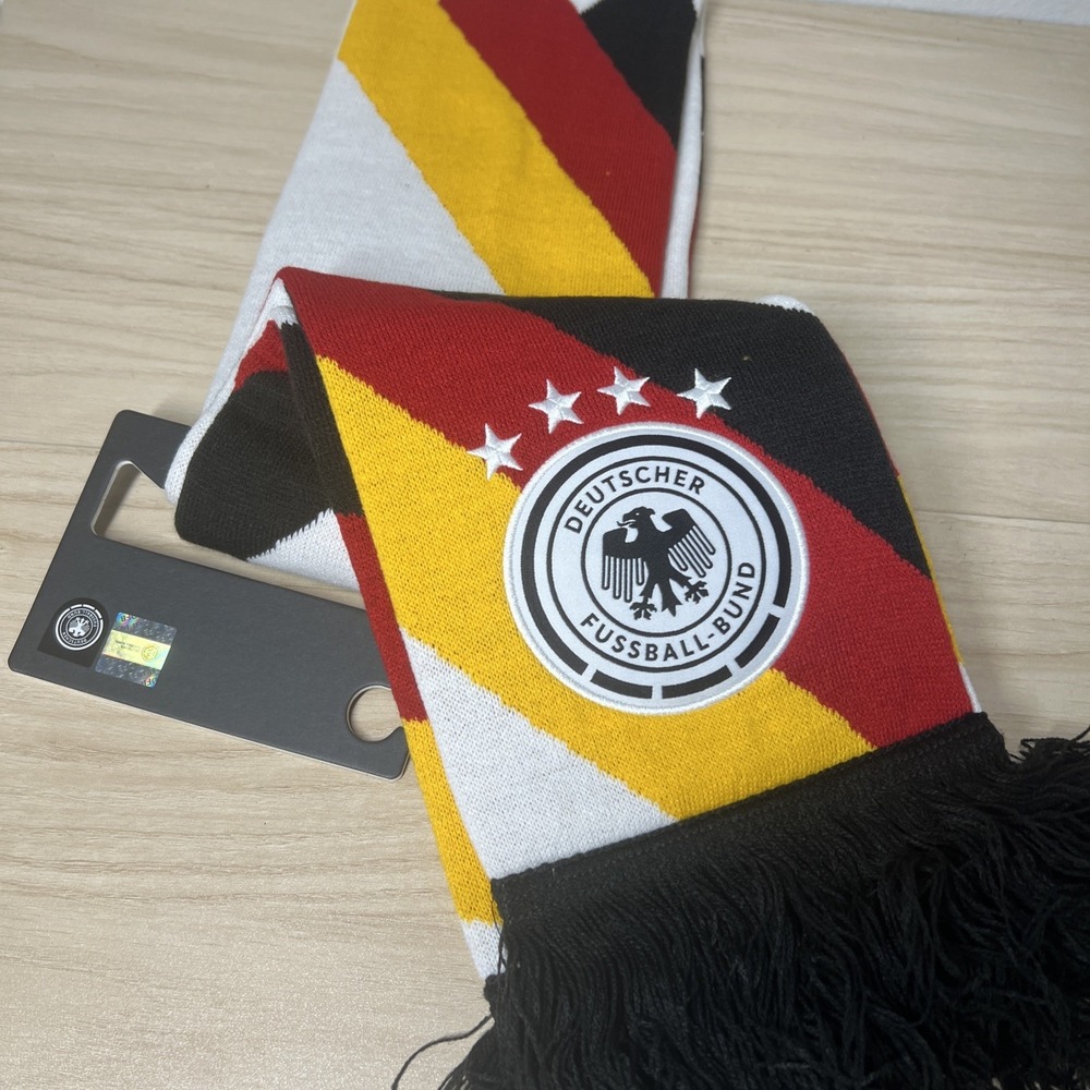 World Cup Germany DFB Adidas Soccer Fan Scarf Black Red Gold New With Tags $35 - Picture 3 of 5